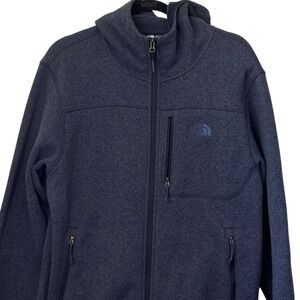 The North Face Gordon Lyons Full Zip Hoodie Mens Large Heathered Blue Fleece